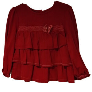 Girls 3 Tier Ruffles Long Sleeve Blouse